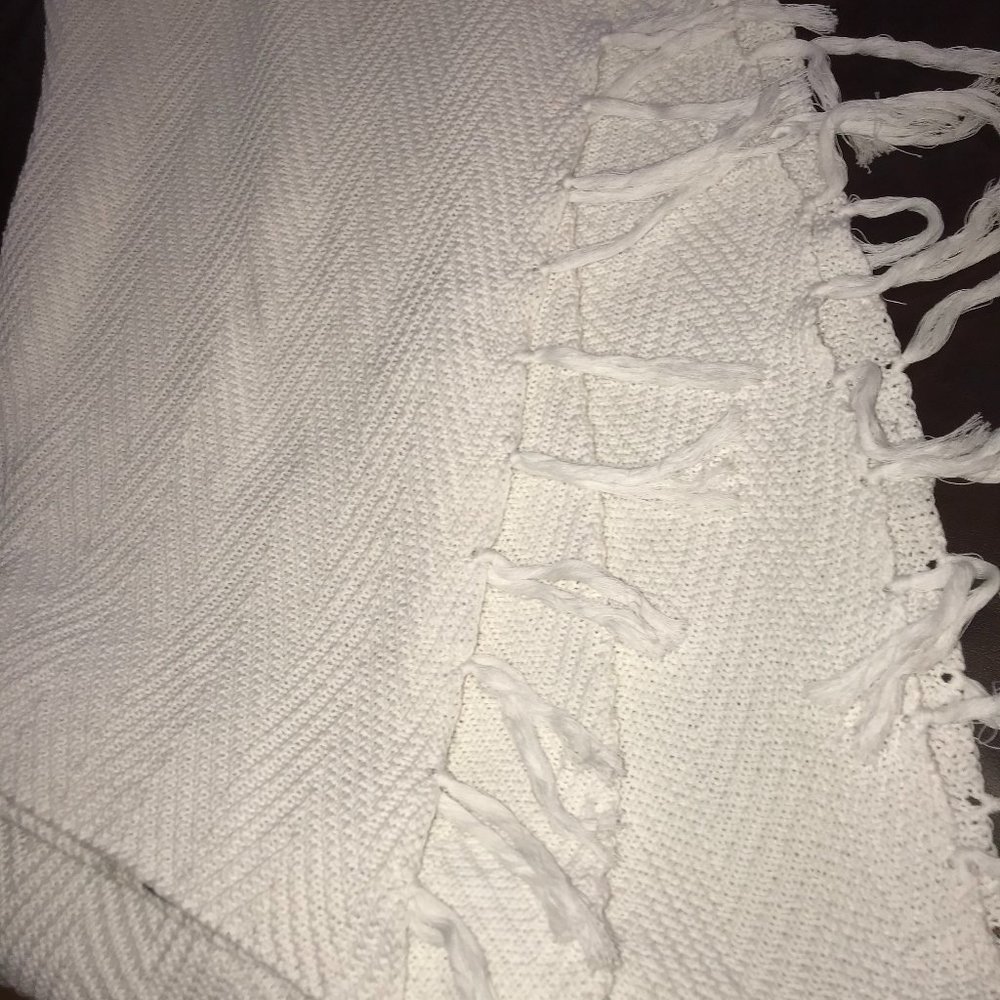 Cotton knit woven bedspread throw blanket